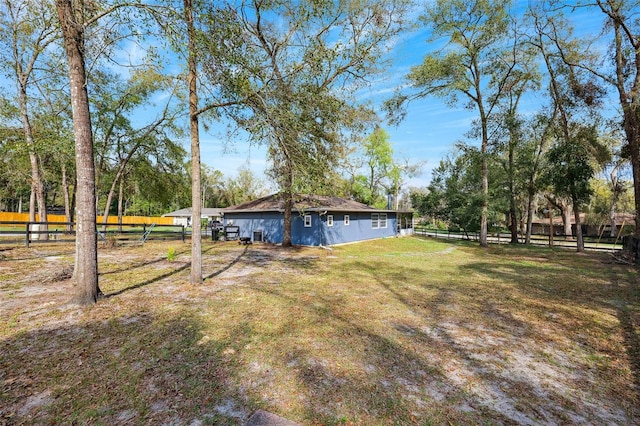 view of yard with fence