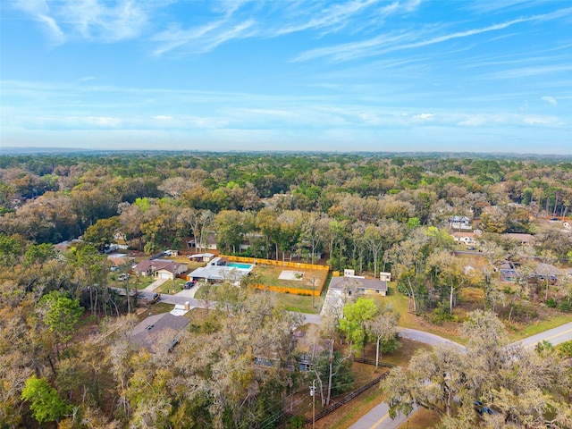 aerial view featuring a forest view