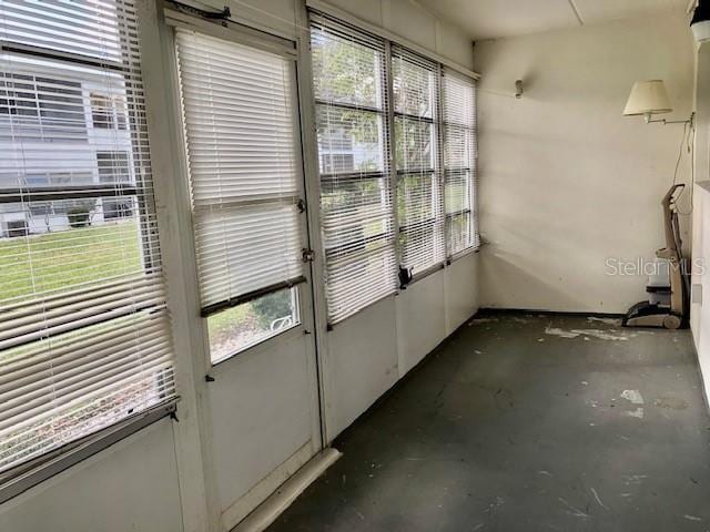 view of unfurnished sunroom