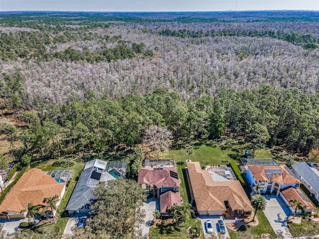 aerial view with a forest view