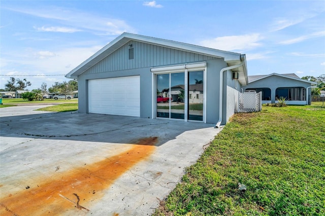 garage with driveway