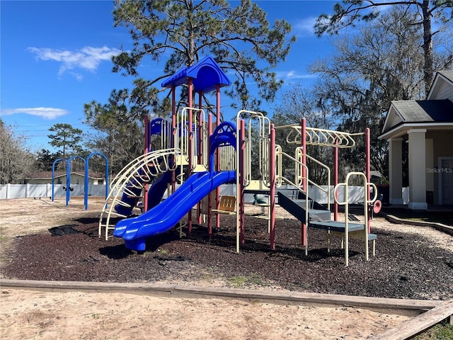 view of community jungle gym