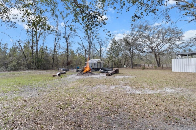 view of yard with fence