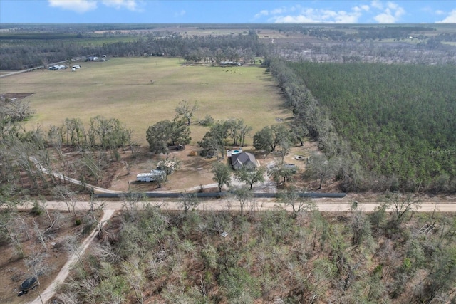 bird's eye view with a rural view