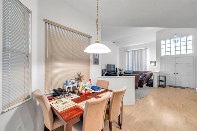 dining room with light wood-type flooring