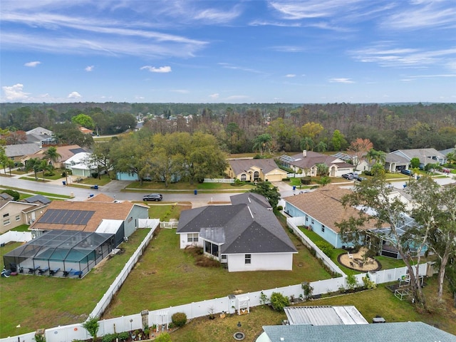 aerial view with a residential view