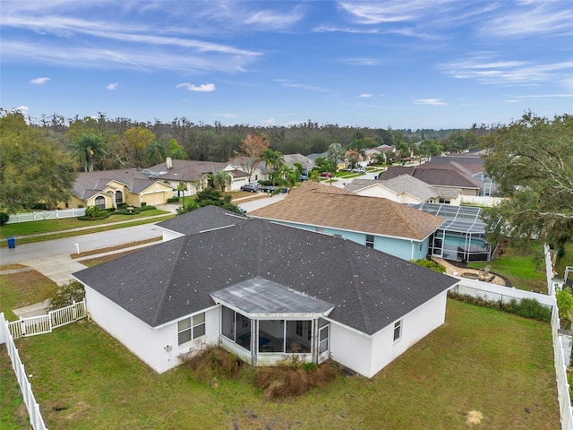 aerial view with a residential view