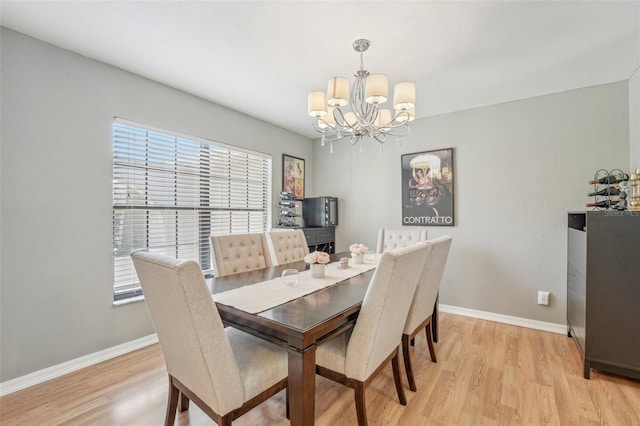 dining room with a healthy amount of sunlight, light wood-style floors, and baseboards