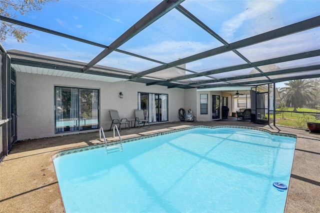 pool featuring a patio and a lanai