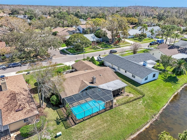 drone / aerial view with a residential view