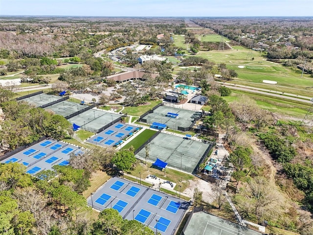 birds eye view of property featuring view of golf course