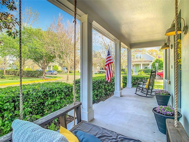 view of patio featuring covered porch