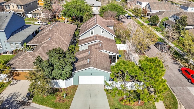 bird's eye view with a residential view