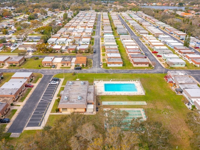 aerial view with a residential view