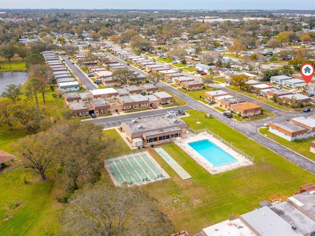 drone / aerial view with a residential view