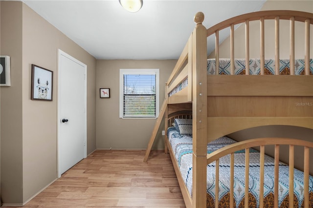 bedroom featuring light wood-type flooring