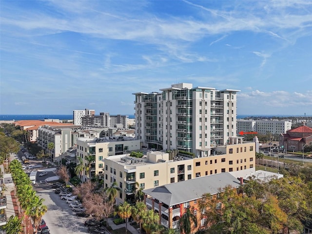 bird's eye view featuring a city view