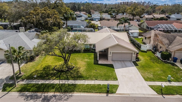 drone / aerial view with a residential view