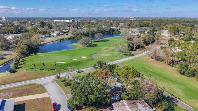4100 Narvarez Way S, Saint Petersburg, FL 33712 - aerial overview of property's location with a golf club, a nearby body of water, and a tree filled landscape