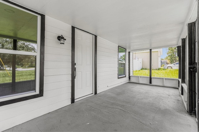 view of unfurnished sunroom