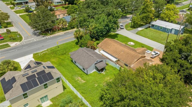 birds eye view of property with a residential view