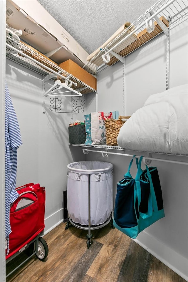 spacious closet featuring wood finished floors