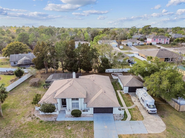 bird's eye view with a residential view