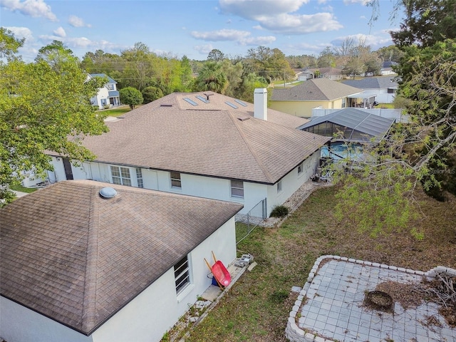 aerial view with a residential view