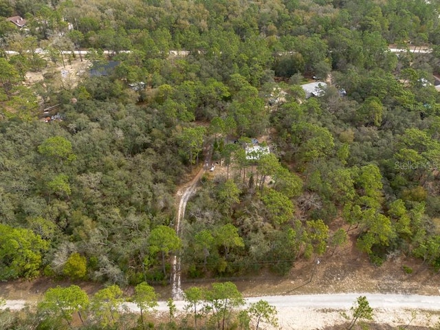 bird's eye view with a forest view