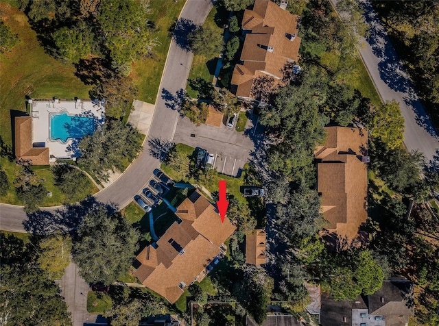 drone / aerial view featuring a residential view