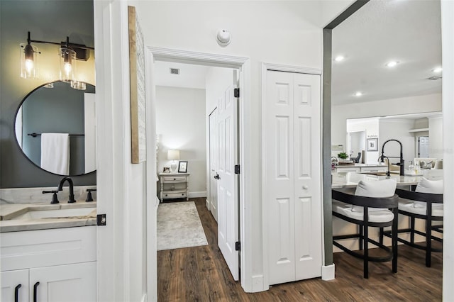 1301 Jen Ma Jo Ln, Lutz, FL 33549 - corridor with dark wood-style floors and recessed lighting