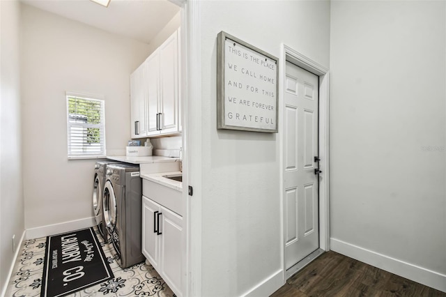 1301 Jen Ma Jo Ln, Lutz, FL 33549 - washroom with cabinet space, washer and clothes dryer, and wood finished floors
