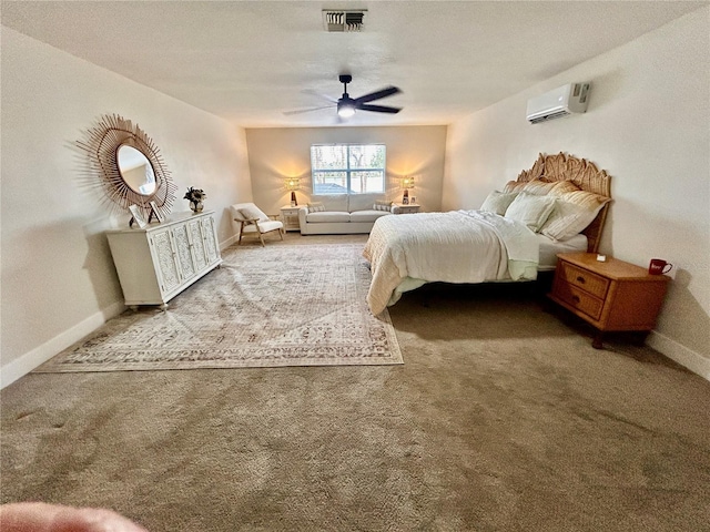 1301 Jen Ma Jo Ln, Lutz, FL 33549 - carpeted bedroom featuring a wall unit AC and a ceiling fan