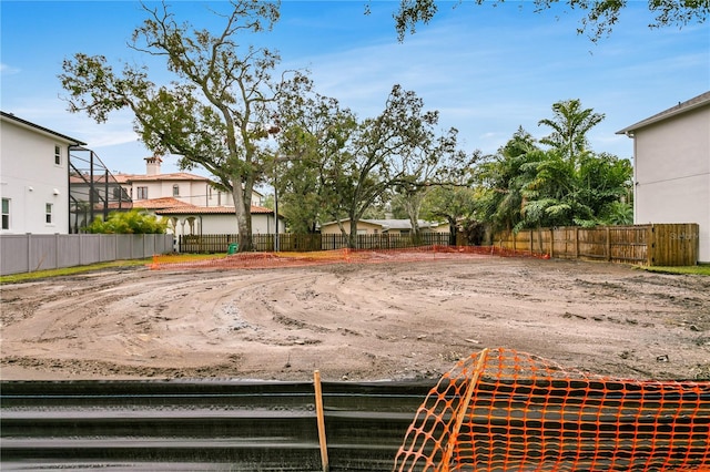 view of yard featuring fence