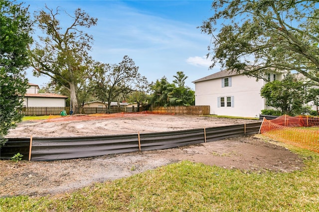 view of yard with fence