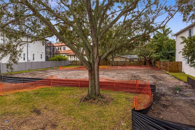 view of yard featuring fence