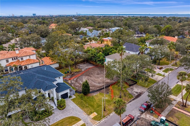 aerial view with a residential view