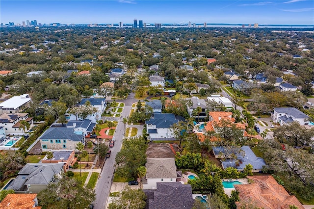 aerial view with a residential view