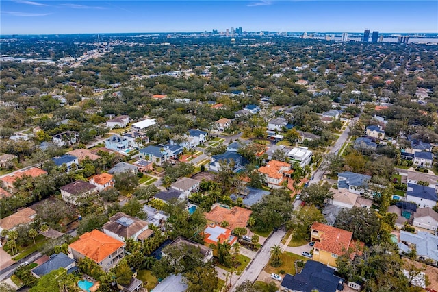 aerial view with a residential view