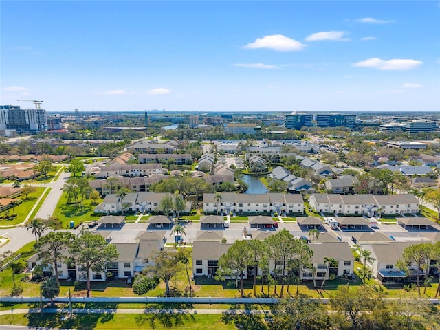 drone / aerial view with a residential view