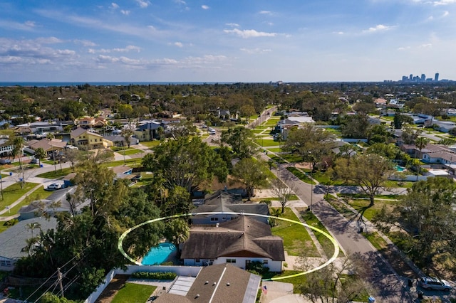 drone / aerial view with a residential view