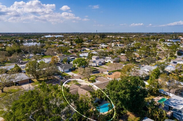 bird's eye view with a residential view