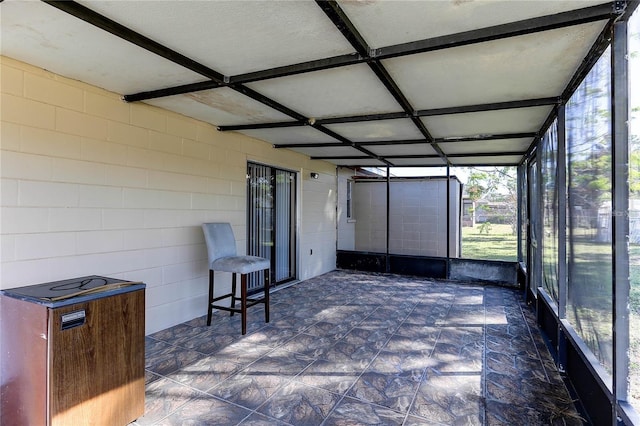 view of unfurnished sunroom