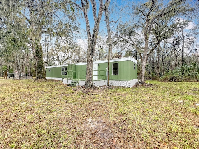 exterior space with a yard