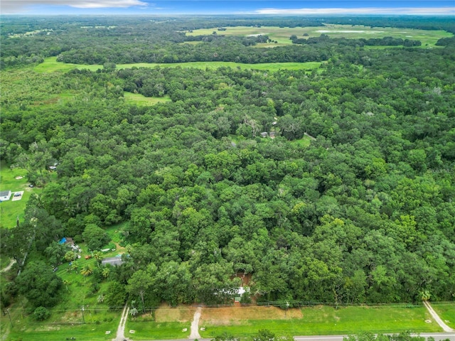 birds eye view of property featuring a view of trees