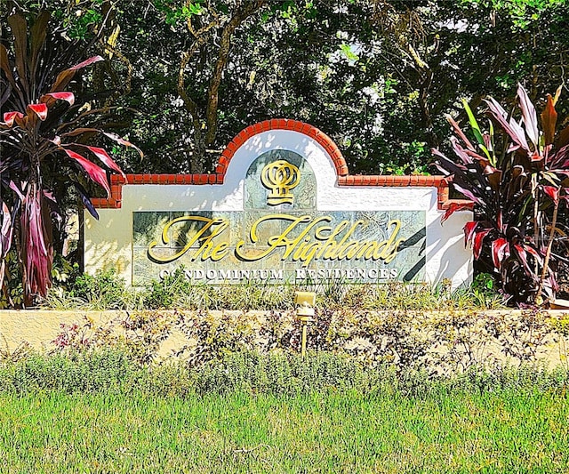 view of community sign