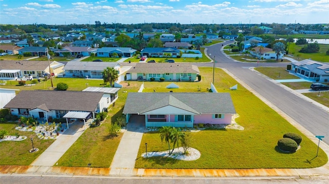 drone / aerial view featuring a residential view