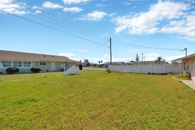 view of yard with fence