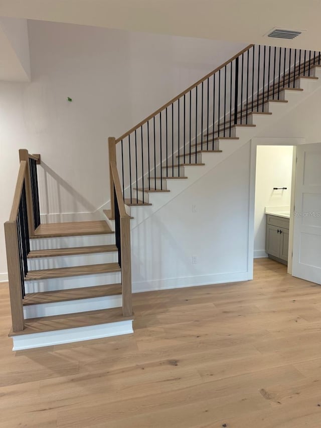 418 W Frances Ave Unit 2, Tampa, FL 33602 - stairs with wood finished floors and baseboards