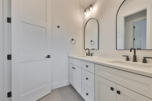 418 W Frances Ave Unit 2, Tampa, FL 33602 - full bath featuring double vanity, tile patterned floors, and baseboards